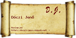 Dóczi Jenő névjegykártya