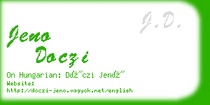 jeno doczi business card